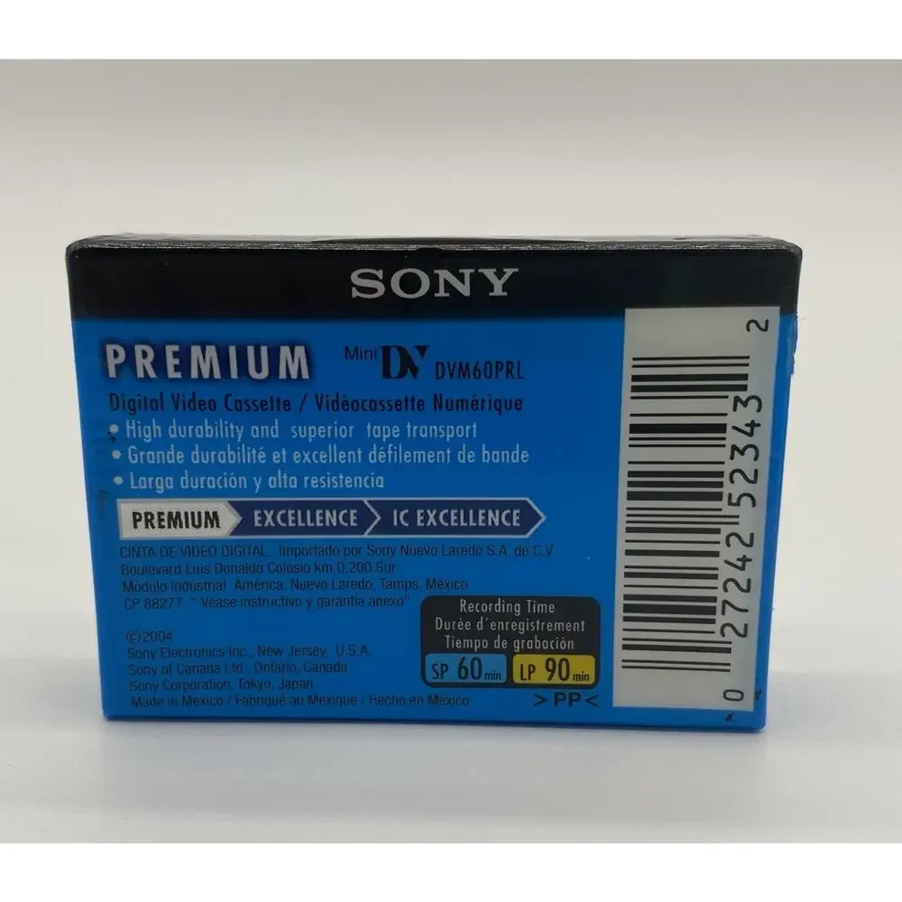 Sony DVC Digital Video Mini DV Premium Cassette Tape - 60 Min LP-90 Lot Of 2